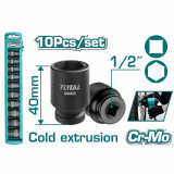 Total - Set Chei Tubulare De Impact - 10 Buc - 10-24Mm