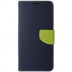 Husa tip carte cu stand Fancy Book bleumarin cu verde pentru Samsung Galaxy A13 4G
