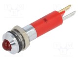 Lampă LED convexă roșie 12VDC &Oslash;8mm IP67 5mm - CML INNOVATIVE TECHNOLOGIES