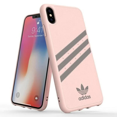 Husa Cover Adidas OR Moulded Suede pentru iPhone Xs Max Pink-Grey foto