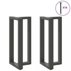 vidaXL Picioare de masă de bar &icirc;n formă de T, 2 buc., antracit, 40x35x(90-91) cm, oțel 4013074