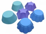 Cumpara ieftin Forma din silicon pentru prajituri briose, model diverse, termorezistenta, 6 cavitati, 537COF