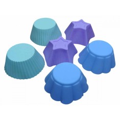 Forma din silicon pentru prajituri briose, model diverse, termorezistenta, 6 cavitati, 537COF