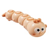 Jucarie mecanica pentru copii flippy, omida haioasa, cu cheita, distractiva, se taraste, se misca, 15 x 4 cm, portocaliu