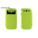 Husa Mercury EasyView Samsung Galaxy S3 I9300 Lime Blister, Piele Ecologica