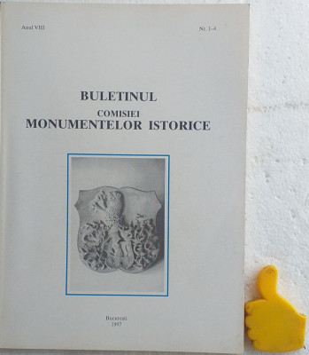Buletinul Comisiei Monumentelor Istorice An VIII , nr. 1-4/1997 foto