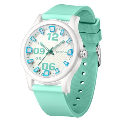 Ceas Copii Sanda 3252 Albastru-Alb , Design Sport, Analog, Diver, Rezistent la Apa 5ATM foto