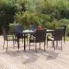 VidaXL Set mobilier de grădină, 7 piese, negru, poliratan 3156657