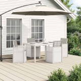 vidaXL Set de masă pentru grădină cu pernă 5 pcs Alb și gri deschis PP 3430066