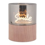 Cumpara ieftin Candela cu led plastic maro &Oslash; 8x10 cm