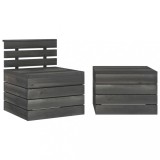 Cumpara ieftin Set mobilier grădină din paleți, 2 piese, gri &icirc;nchis, lemn pin