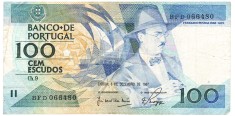 Portugalia 100 Escudos 03.12.1987 P-179d Seria 066480 foto