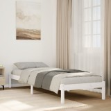 vidaXL Cadru pat foarte lung fără saltea alb 100x220 cm lemn masiv pin