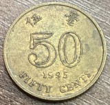 C50 - Moneda foarte veche - Hong Kong - 50 centi - 1995