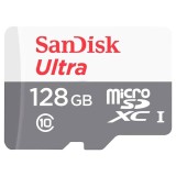 SanDisk - Memory Card Ultra (SDSQUNR-128G-GN3MA) - MicroSDXC, 128GB, Class 10, Read 100MB/s, UHS-I U1 - White