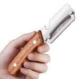Cumpara ieftin Curatator multifunctional argintiu cu maner din lemn, lama metalica