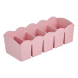Organizator Sertare 5 Compartimente Roz Plastic 23x10x7.5 cm Cutie Depozitare Lenjerie, Ciorapi