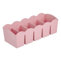 Organizator Sertare 5 Compartimente, Plastic, Culoare Roz, Dimensiuni 23x10x7.5 cm