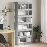vidaXL Cabinet pentru cărți/divizor de cameră gri din beton 80x30x198 cm