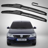 Cumpara ieftin Set 2 Ștergătoare Parbriz Hibrid Dedicate Dacia Logan 1 (2004-2012), Prindere Hook (C&acirc;rlig)