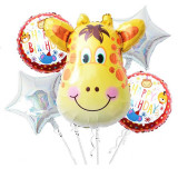 Set baloane copii, petrecere tematica Zoo, girafa folie 25x18 cm, Oem