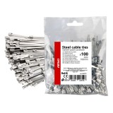 Coliere metalice de strangere din otel inoxidabil 4.6x100 mm, set 100 buc, AMiO, pentru aplicatii industriale, auto si constructii