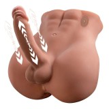 Masturbator Bartlett cu Penis si Anus, 7 Moduri Impingere si Vibratii, Super Skin, USB Magnetic, Natural, 5.2 kg