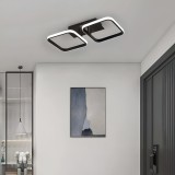 Lustra LED VERTEX GRID, 16W, 2 Patrate, lumina Rece/Calda/Neutra, Negru, Alessandro DESIGN