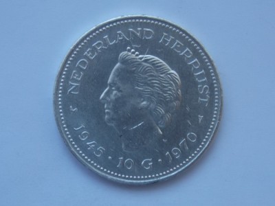 10 GULDEN 1970 OLANDA-COMEMORATIVA-argint foto