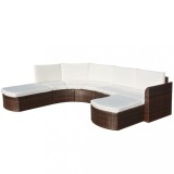 vidaXL Set mobilier de grădină cu perne, 4 piese, maro, poliratan 43298