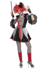 Tunica dama Jester Harlequin, costum clown dama, tinuta carnaval foto