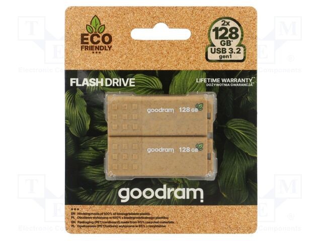 Pendrive GOODRAM Eco Friendly USB 3.2 128GB maro, R: 60MB/s, W: 20MB/s