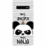 Husa silicon personalizata pentru Samsung Galaxy S10, Unicorn Ninja