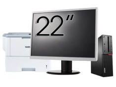 Pachet Calculator Second Hand LENOVO M910 SFF, Intel Core i5-6500 3.20GHz, 8GB DDR4, 256GB SSD + Monitor 22&amp;quot; &amp; Imprimanta Brother HL-L6300DW NewT