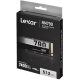 Solid State Drive (SSD) Lexar, 512GB, PCIe Gen 4.0 x 4, NVMe M.2, NM790, 7200 MB/s, 4400 MB/s, Laptop/Desktop