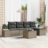 VidaXL Set de canapele pentru grădină 6 pcs Gri Rattan poli 3347029