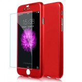 Cumpara ieftin Husa Full cover 360&deg; (fata + spate + sticla) pentru Apple Iphone 6 Plus/6S Plus, rosie