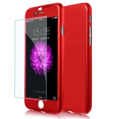 Husa Full cover 360&deg; (fata + spate + sticla) pentru Apple Iphone 6 Plus/6S Plus, rosie