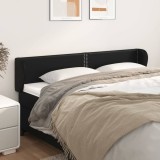 VidaXL Tăblie de pat cu aripioare negru 203x23x78/88cm piele ecologică