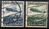 Germania (Deutsches Reich) 1936 - Serie Completă "Zeppelin LZ 129 Hindenburg" (Zborul Inaugural America de Nord) (Mi606-607) Ștampilate -Bn1