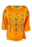 Bluza tip ie dama RIAG, marime 3XL, galben/negru