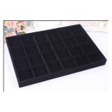 Cumpara ieftin Tava Prezentare Bijuterii Inele Pandantive 24 Spatii R'deer Neagra 35x24 cm Catifea Cutie Organizator Bijuterii