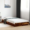 VidaXL Cadru de pat cu LED, stejar fumuriu, 90x200 cm, lemn prelucrat 3281123