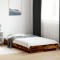 vidaXL Cadru de pat cu LED, stejar fumuriu, 90x200 cm, lemn prelucrat 3281123