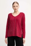 Joseph Ribkoff pulover din amestec de mătase culoarea bordo, light, 254966