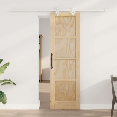 Ușa glisantă cu set de hardware 61x198.5 cm Lemn masiv de pin foto