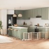 VidaXL Poartă de c&acirc;ini pliabilă cu ușă, 9 panouri, 450 cm, lemn plop 3155529