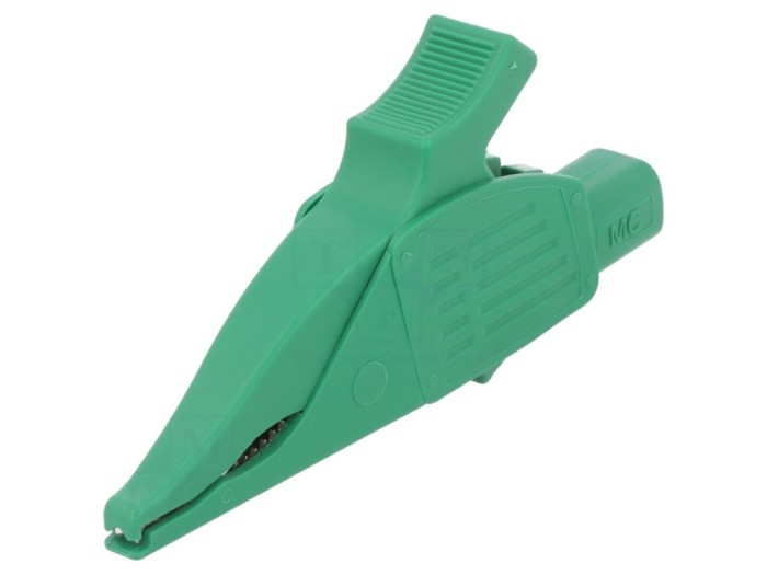 Bornă crocodil verde 32A 1kVDC