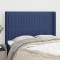 vidaXL Tăblie de pat cu aripioare, albastru, 147x16x118/128 cm, textil 3119822