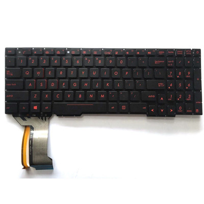 Tastatura Laptop, Asus, ROG GL553, GL553VE, GL553VD, GL553VW, iluminata, rosie, layout US foto